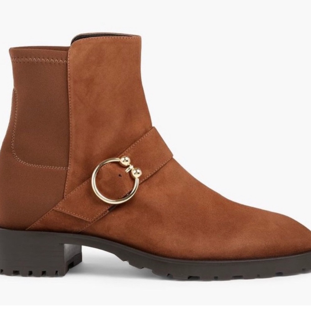 Stuart Weitzman Womens Suede and Neoprene Ankle boots Size 7
